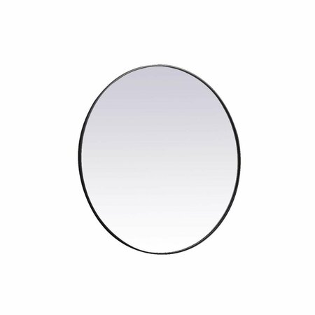 ELEGANT DECOR 45 in. Metal Frame Round Mirror, Black MR4845BK